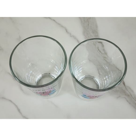 Rabbit Pink Logo Pizza Pint Beer Clear Glass 16oz Drinkware 5 3/4" Brewery x2 - Picture 8 of 11